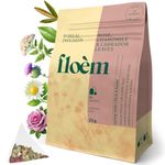 Floem - Rose & Chamomile Tea Bags with Labrador Tea Leaves - Premium Decaf Plant-based Herbal Tea Blend