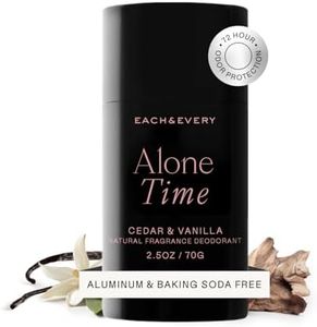 Each & Every All Natural Deodorant for Women & Men - Sensitive Skin, Plant-Based, Baking Soda & Aluminum-Free Deodorant - Clean Long Lasting 24 Hr Odor Control - Cedar & Vanilla Travel Size, 2.5oz