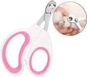 Vesslam Cat Nail Clippers with Circular Cut Hole -Avoid Over Cutting Pet Nail Clippers -Sharp Angled Blade Professional paw Trimmer Set for Novice pet Families (Pink)