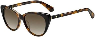 Kate Spade New York Women's Sheryln Cat Eye Sunglasses, Havana Black/Brown Gradient, 54 mm