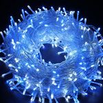 Fairy Lights String Lights 66 Feet 200 LED with Memory Modes Controller, Extendable Outdoor Lights Decorations for Bedroom, Wedding, Christmas, Party, Halloween, Patio, Indoor and Outdoor (Blue)