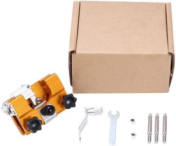 Chainsaw Chain Sharpening Jig, Chain Saw Blade Sharpener Kit, Portable Hand Crank with 3pcs Grinding Rod, Suitable for 4-8" Chain Saws