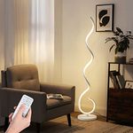 LMiSQ Spiral Floor Lamp 150CM 48W Modern Standing Lamp 3-Color Temperature Dimmable Timing Corner Lamp with Foot Button Switch Reading Lamp for Living Room Indoor Remote Control Tall Lamp