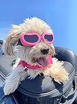 Enjoying Small Dog Sunglasses UV Doggy Goggles Windproof Snowproof Pet Glasses for Puppy Eyes Protective, Pink