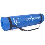 TJC Yoga Mat Non-Slip NBR - 10MM Thickness, Exercise Mat for Home, Eco Friendly Workout Mat, Travel Yoga Mat with Carrying Strap for Yoga, Pilates and Fitness, 188x61x1.0 CM(6.2ft Length & 2ft Width)