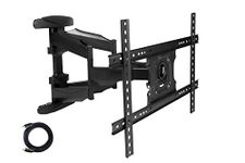 Lions Head 43 Inch to 75 INC Premium Tv Wall Mount Bracket Full Motion with Hdmi Cable and DualArms Swivel Tilt Rotation for Led,LCD Flat and Tvs,Weight Holds 45 Kg Bracket Stand Weight 6.5 kg