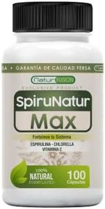 Healthy Fusion Espirulina Pura con Chlorella y Vitamina C | Espirulina con 99% de pureza | Fuente rica en Vitaminas esenciales, Proteínas, Minerales y Aminoácidos | 100 Cápsulas