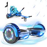 RCB Hoverboards with Go Kart Seat Bundle for Kids Segways Built in LED lights Bluetooth Speaker Hoverboards, Gift for Kids and Adult