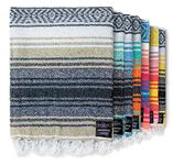 Benevolence LA Authentic Mexican Blanket, Yoga Blanket, Handwoven Mexican Blankets and Throws, Perfect as Serape Blanket, Outdoor Blanket, Picnic Blanket, Camping Blanket, 50x70 inches - Sand