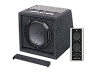 Alpine Electronics SWE-815 300W 8" Active Subwoofer, With Custom Enclosure, Remote Control, 4Ω Single Voice Coil