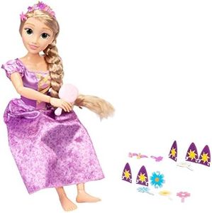 Disney Princess Rapunzel Doll Playdate 32” Tall & Poseable, My Size Articulated Doll in Purple Dress, Comes with Brush to Comb Her Long Golden Hair, Flower Garland Hairband & Hair Pins