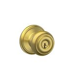 Schlage F51A GEO 608 Georgian Knob Keyed Entry, Satin Brass