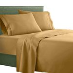 Clara Clark ® Supreme 1500 Collection 4pc Bed Sheet Set - King Size, Camel Gold