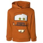 Disney Cars Fleece Pullover Hoodie Toddler to Big Kid Sizes (2T - 10-12), Brown, 5T