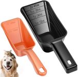 GNEOCO 2 Pack Dog Food Scoop with 1 Cup and 2 Cup Capacity, Plastic Pet Food Measuring Scoops with Clear Measurement Lines for Dogs, Cats & More,Dishwasher safe (Orange and Black)