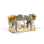 Hallmark Christmas Paper Wonder Card - 3D Nativity Scene Design