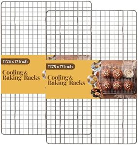 Utopia Kitchen Cooling Racks for Baking, Stainless Steel Wire Cookie Rack Fits Jelly Roll Sheet Pan, Oven Safe for Cooking, Roasting, Grilling - 11.75 x 17 Inches (2 Pack)