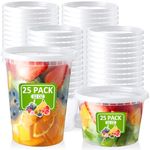 NEEBAKE 50 Set Deli-Containers-with-Lids: [16oz 32oz] Combo Plastic-Food-Storage-Containers-with-Lids, Microwaveable & Freezer Safe To-Go-Containers, Leak-proof Meal-Prep-Containers