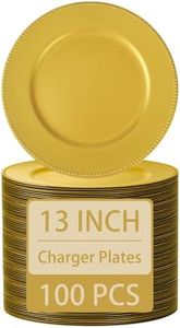 supernal 100 Pack 13" Round Gold Charger Plates Bulk Plastic Chargers