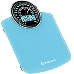 Adamson Hybrid 2-in-1 Analog & Digital Weighing Scale for Body Weight up to 400lbs + Thick Tempered Glass + Extra Large Display + Easy to Read Digital Bathroom Scale + New Version - Light Blue