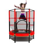 FK Sports Trampoline for Kids | Mini Trampoline with Safety Enclosure Net | Anti-skid pad | Loading Capacity 140KG | Steel Frame | Indoor Rebounder for toddlers Outdoor Round Bouncer Kids aged 1 to 11