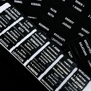 UPAFEXXI-Leather Bible Tabs, Bible Tabs for Women and Men(Silver Foil Lettering) Large Print Stickers, Easy to Read and Apply, 80 Chapters Labels for Easy Navigation (Black)