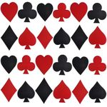 GYGYL 24 Pieces Playing Cards Iron on Patches, Halloween Red Black Heart Embroidered Patch, Halloween Poker Las Vegas Applique for Halloween Costume Accessories, Jacket, Hat, Socks, Jeans