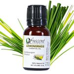 FUSCENT Lemongrass Premium Essential Oil for Healthy Hair and Skin | Home fragrance & Soap Making, relaxation | Certified Oragnic 100% Pure Fresh And Undiluted | Natural Essential 0il 10ML