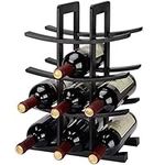 SortWise 2-Bottle Dark Espresso Bamboo Wine Rack, Small Wine Rack Perfect for Vino Bars, Cellars, Countertop, Apartment - Great for Wedding Gift