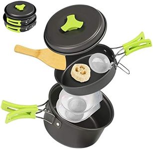 Ballery Camping Cookware, Portable Cooking Backpacking Kit, 8 Pcs Pot Pan Set with Mesh Bag for Outdoor Camping Hiking Picnic