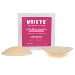 MIILYE Invisible Self-adhesive Silicone Nipple Covers Pasties Concealer in Dome Shape with Ultrathin Edge for Cup A to D, Nude Color, Small Size 8cm/ 3in