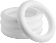 Bright Creations 4 Pack Foam Wreath Forms, 10 Inch Rings for Crafts, DIY Projects, Holiday Decor (White)