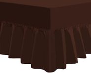 NIYS Luxury Bedding Percale Extra Deep Fitted Sheet Poly Cotton Frilled Bedding - Lightweight Soft (152x200x25cm,Fits 15" Frill) (King, Chocolate)