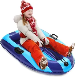 Inflatable Snow Sled, Heavy Duty Snow Tube with Reinforced Handles, Winter Toys Gifts Sleds for Kids Boys Girls, Toboggan for Outdoor Sledding