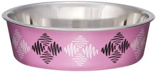 Loving Pets Argyle Bella Bowl for Dogs, Large, 2-Quart, Pink, 7705