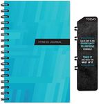 Global Printed Products Workout Fitness Journal Nutrition Planners: Clip-in Bookmark, Sturdy Binding, Thick Pages & Laminated Protective Cover (Blue)