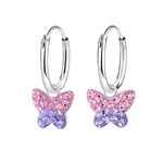 Aww So Cute Sterling Silver Hypoallergenic Butterfly Hoop Earrings for Babies, Kids & Girls | Birthday Gift | 925 Stamped with Certificate of Authenticity | ER1756