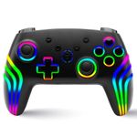NiTHO NEXUS DARK OPS Wireless Controller Compatible with Switch 1 & 2, PC, Windows, iOS, Android, Gaming Gamepad with RGB Lighting, Hall Effect Triggers, 6-Axis Gyro, Turbo, Ergonomic Joystick - Black