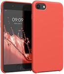 kwmobile Case Compatible with Apple iPhone SE (2022) / iPhone SE (2020) / iPhone 8 / iPhone 7 Case - TPU Silicone Phone Cover with Soft Finish - Neon Orange