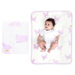 Nintara Baby Landing Mat – Soft Organic Cotton Waterproof Baby Mat for Tummy Time, Play & Naps, Portable & Foldable for Home or Travel, Hypoallergenic, Multi-Purpose Baby Shower Gift, 24” x 30”