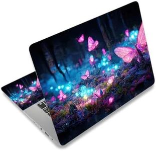 AIMSA Laptop Skin Sticker Decal, 17 17.3 inch Laptop Art Decal Universal Cover, Decorative Stickers Notebook Skin Protector, Fantasy Pink Butterfly
