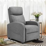 SMUG Recliner Chair for Adults, Massage Reclining Chair for Living Room, Adjustable Modern Recliners Chair, Home Theater Seating Single Sofa Recliner with PU Leather Padded Seat Backrest (Deep Grey)