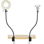 AYIZON Webcam Streaming Light, Webcam Stand with 20cm Ring Light, USB Webcam Light Mount Kit for Logitech Webcam Streamcam C920s C920 C930e C922x C930 C922 C925e C615 Brio - Dual 64cm Stand