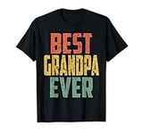 Mens Vintage Best Grandpa Ever Shirt Gift Idea Cool Retro T-Shirt