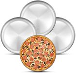 Deedro Pizza Baking Pan Pizza Sheet, 10 inch Stainless Steel Pizza Tray Round Pizza Oven Pan for Home Restaurant Pizzeria, Nontoxic & Heavy Duty, Easy Clean & Dishwasher Safe, Set of 4