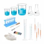 Spylx Chemistry Lab Experimental kit - Combo of 23 Product Beakers Conical Flask, Test Tube & Measuring Cylinder Etc. for school collage chemistry lab laboratory