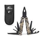 MOSSY OAK Camo Multi Tool Portable Outdoor Folding Pocket Multitool with Nylon Sheath, Knife, Pliers, Screwdrivers and More, Stainless Steel