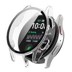 CASOSHIELD Hard PC Screen Protector Case Compatible with Samsung Galaxy Watch 7 44mm, Anti-Slip Ultra-Thin Scratch Resistant Cover with Tempered Glass for Galaxy Watch7, Transparent