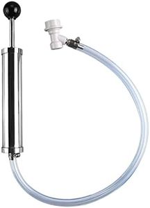 8 INCH BEER PUMP SET Chrome-Plated KEG PARTY PUMP with PVC Gas Line with Worm Clamp and Gas Disconnect with 5/16 Swivel Nut by PERA