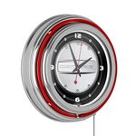 Trademark Gameroom Chevrolet Camaro Chrome Double Ring Neon Clock, 14"